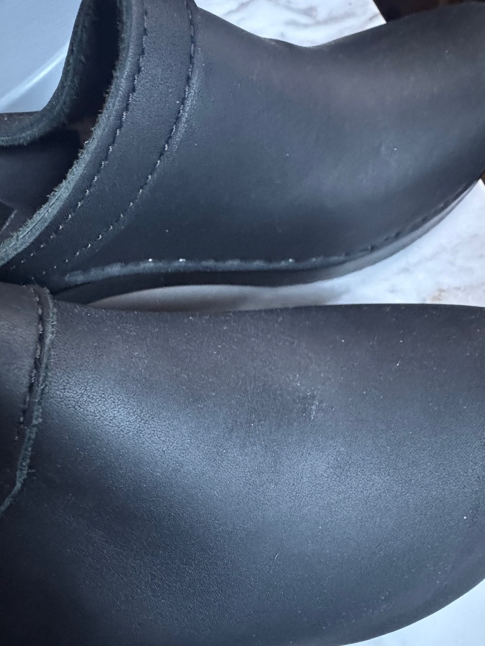 NO. 6 Store NWOB Old School Clog High Wooden Heel Black Leather Minimal Chic 38 - Picture 14 of 14